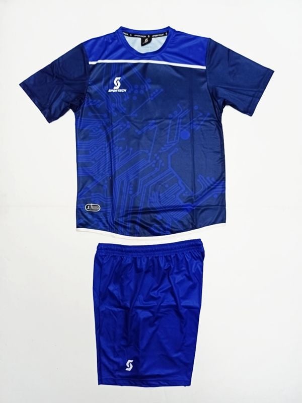Sportech Mavi-Beyaz Forma Takımı K0135 (TEK KELİME ISİM VE NUMARA YAZILIR)
