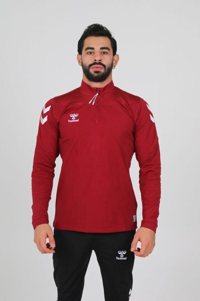 HUMMEL Oregon Yarım Fermuar EŞOFMAN ÜSTÜ Bordo