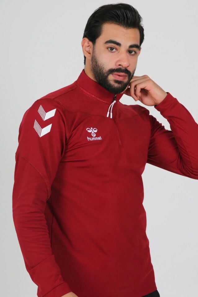 HUMMEL Oregon Yarım Fermuar EŞOFMAN ÜSTÜ Bordo