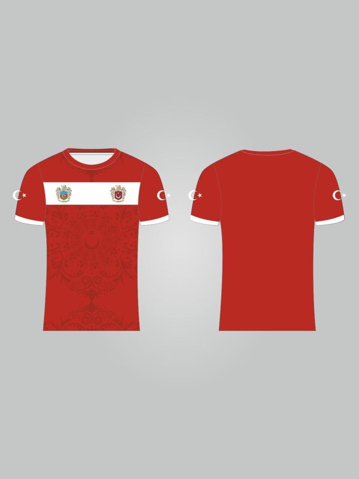 Kurt Motifli Türkiye-Azerbaycan Forması TEK ÜST K0173 (Tek Kelime İsim ve Numara Yazılır)