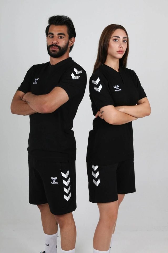 HUMMEL Armin Pamuklu Bebe Yaka Tişört Siyah