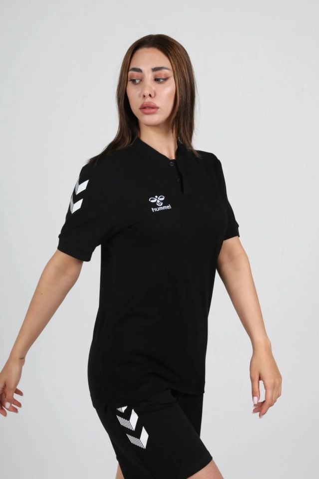 HUMMEL Armin Pamuklu Bebe Yaka Tişört Siyah