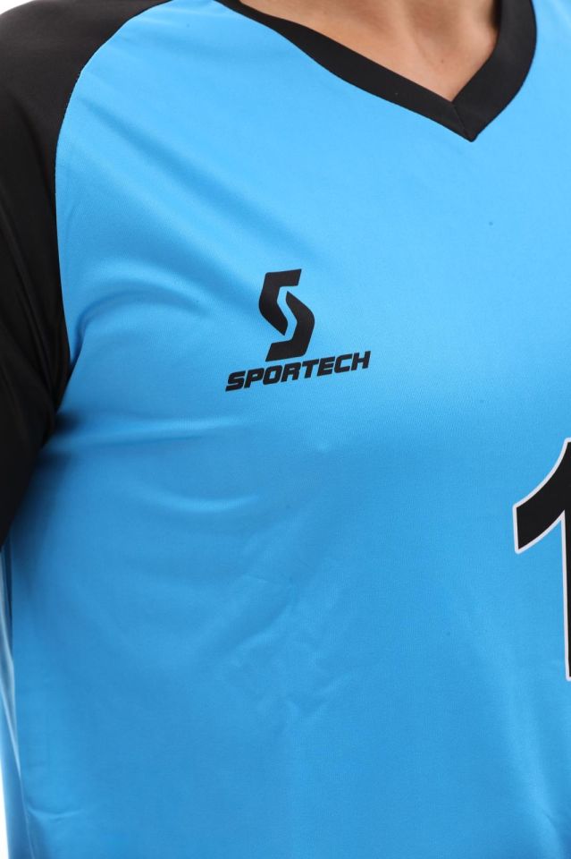 Sportech Mavi Şortu Sünger Destekli Kaleci Forma Takımı R0124