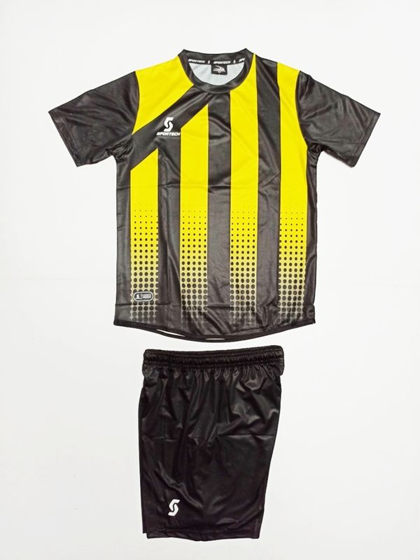 Sportech Sarı-Siyah Forma Takımı K0132 (TEK KELİME ISİM VE NUMARA YAZILIR) XL
