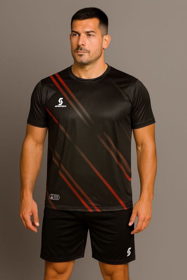 Sportech Siyah Forma Takımı (İsim Yazılır) K0137