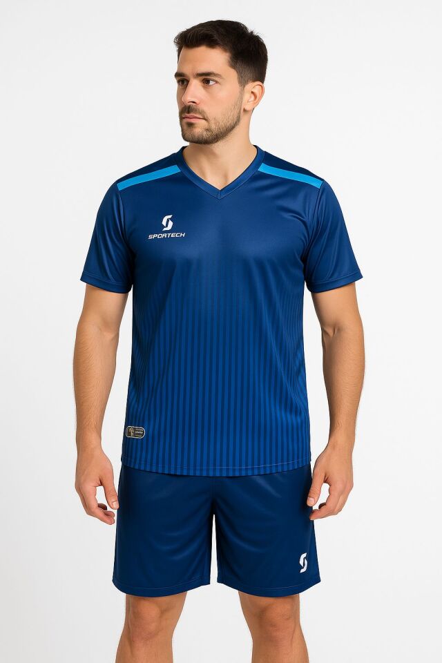 Sportech Lacivert-Turkuaz Forma Takımı K0138 (TEK KELİME ISİM VE NUMARA YAZILIR)