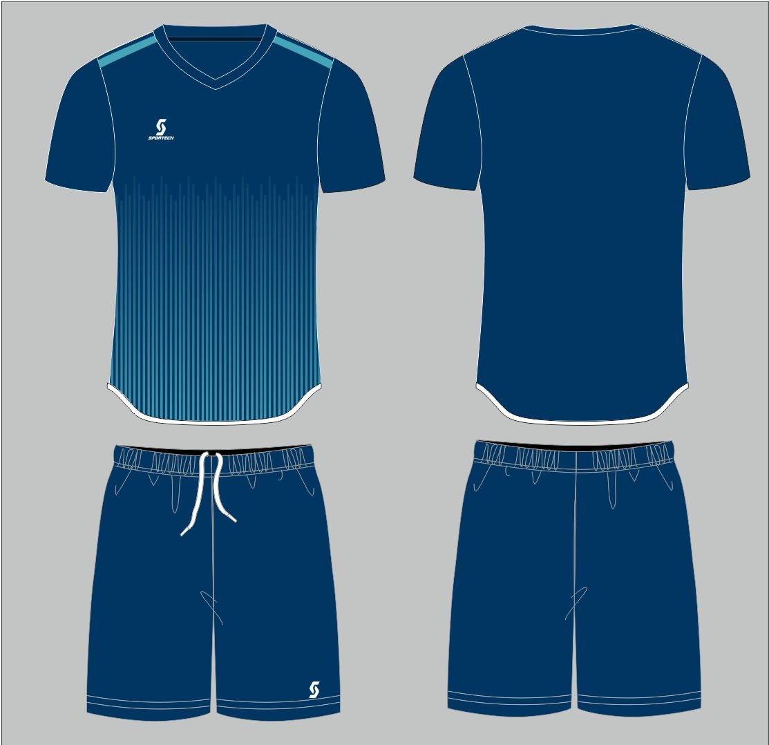 Sportech Lacivert-Turkuaz Forma Takımı K0138 (TEK KELİME ISİM VE NUMARA YAZILIR)