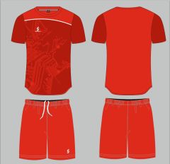 Sportech Kırmızı-Beyaz Forma Takımı K0130 (TEK KELİME ISİM VE NUMARA YAZILIR)