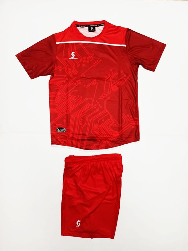 Sportech Kırmızı-Beyaz Forma Takımı K0130 (TEK KELİME ISİM VE NUMARA YAZILIR)