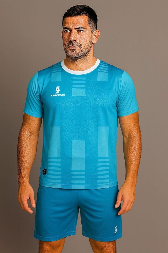 Sportech Turkuaz Forma Takımı K0133 (TEK KELİME ISİM VE NUMARA YAZILIR)