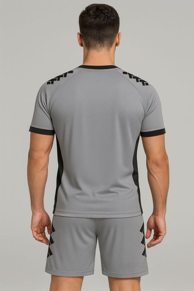 Sportech Gri-Siyah Forma Takımı (İsim ve Numara Yazılır) K0174