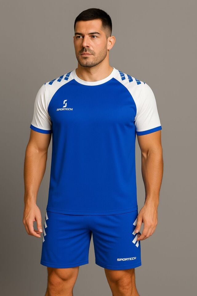 Sportech Mavi-Beyaz Forma Takımı (İsim ve Numara Yazılır) K0177
