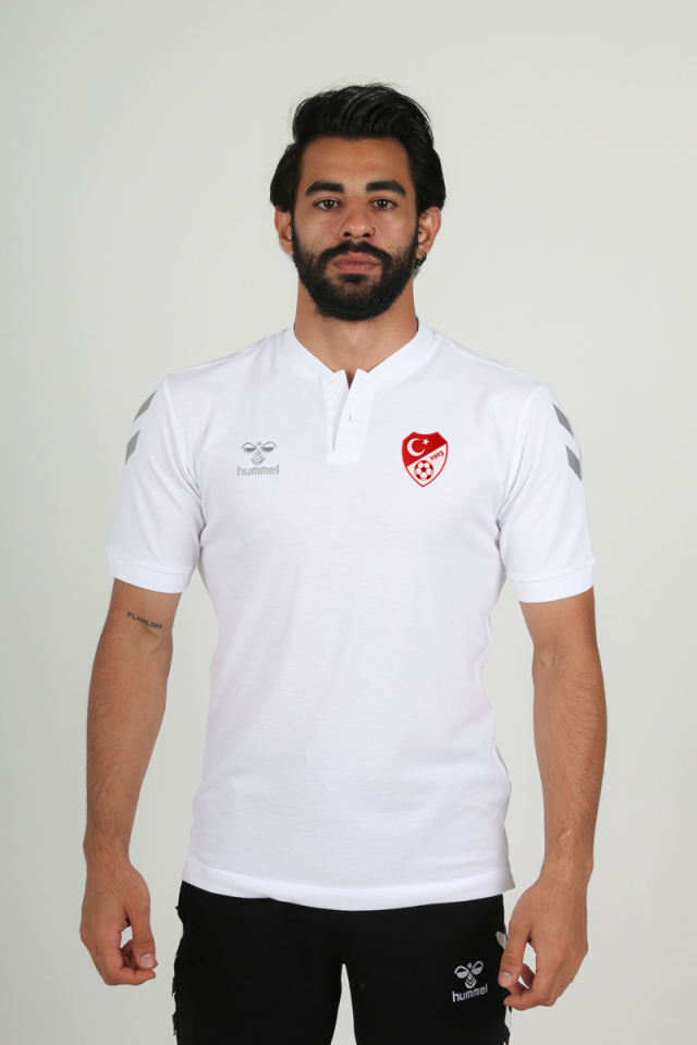 HUMMEL TFF HAKEM Armin Pamuklu Bebe Yaka Tişört Beyaz