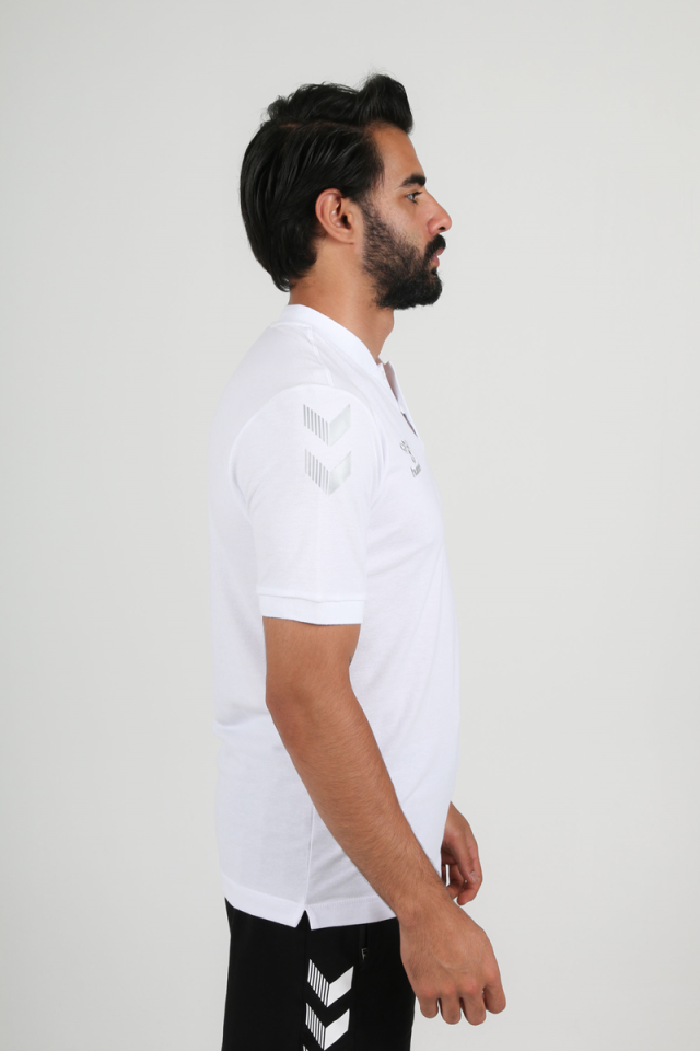 HUMMEL TFF HAKEM Armin Pamuklu Bebe Yaka Tişört Beyaz