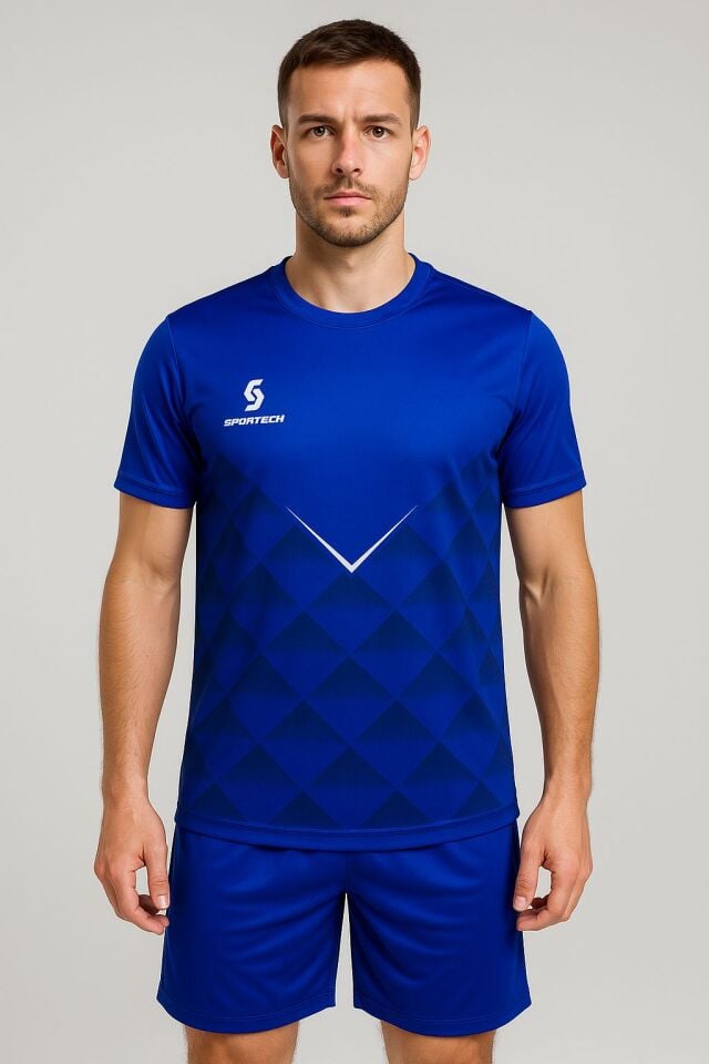 Sportech Mavi Forma Takımı K0150 (TEK KELİME ISİM VE NUMARA YAZILIR)