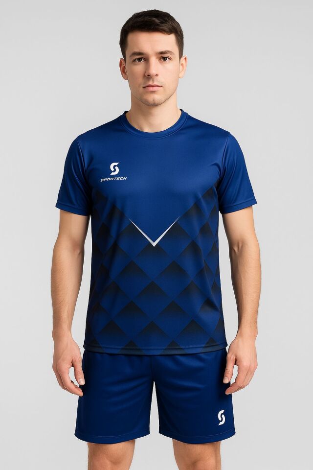 Sportech Lacivert Forma Takımı K0149 (TEK KELİME ISİM VE NUMARA YAZILIR)