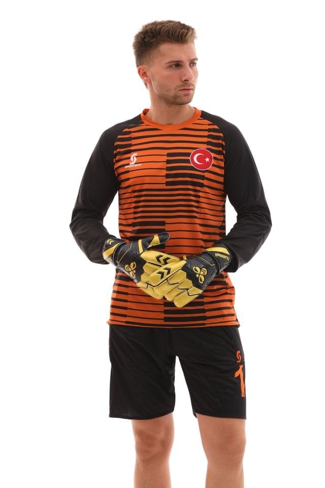 Sportech Sünger Destekli Kaleci Forma Takımı, Turuncu-Siyah K0143