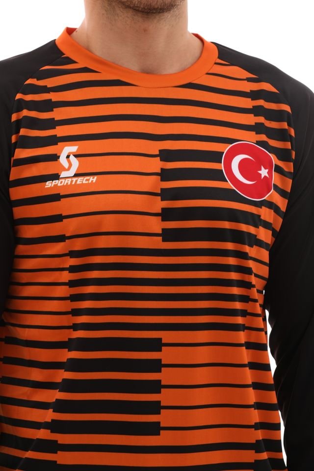 Sportech Sünger Destekli Kaleci Forma Takımı, Turuncu-Siyah K0143