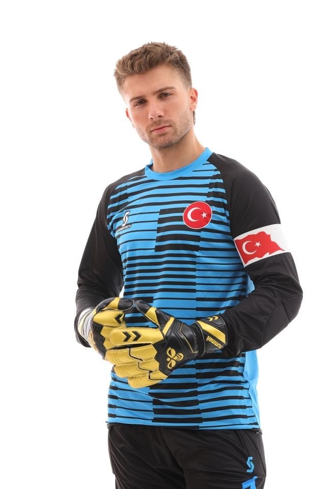 Sportech Sünger Destekli Kaleci Forma Takımı, Mavi-Siyah K0144 2XL