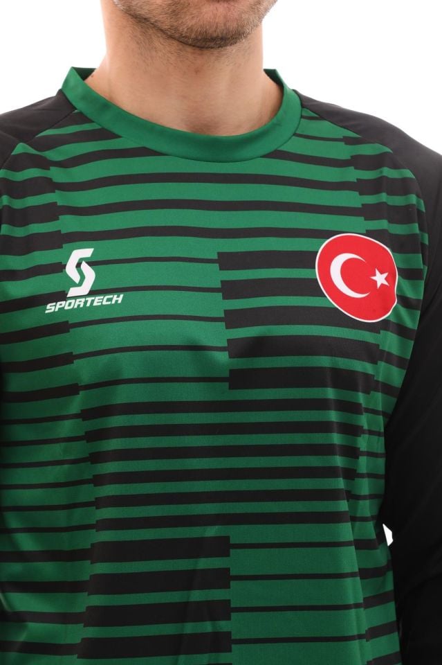 Sportech Sünger Destekli Kaleci Forma Takımı, Yeşil-Siyah K0145