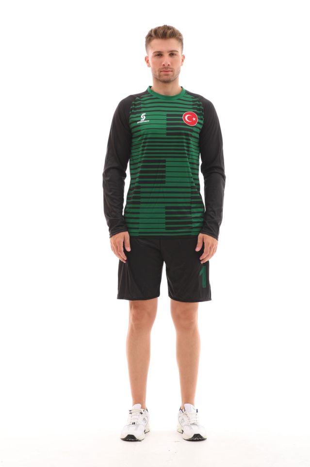 Sportech Sünger Destekli Kaleci Forma Takımı, Yeşil-Siyah K0145