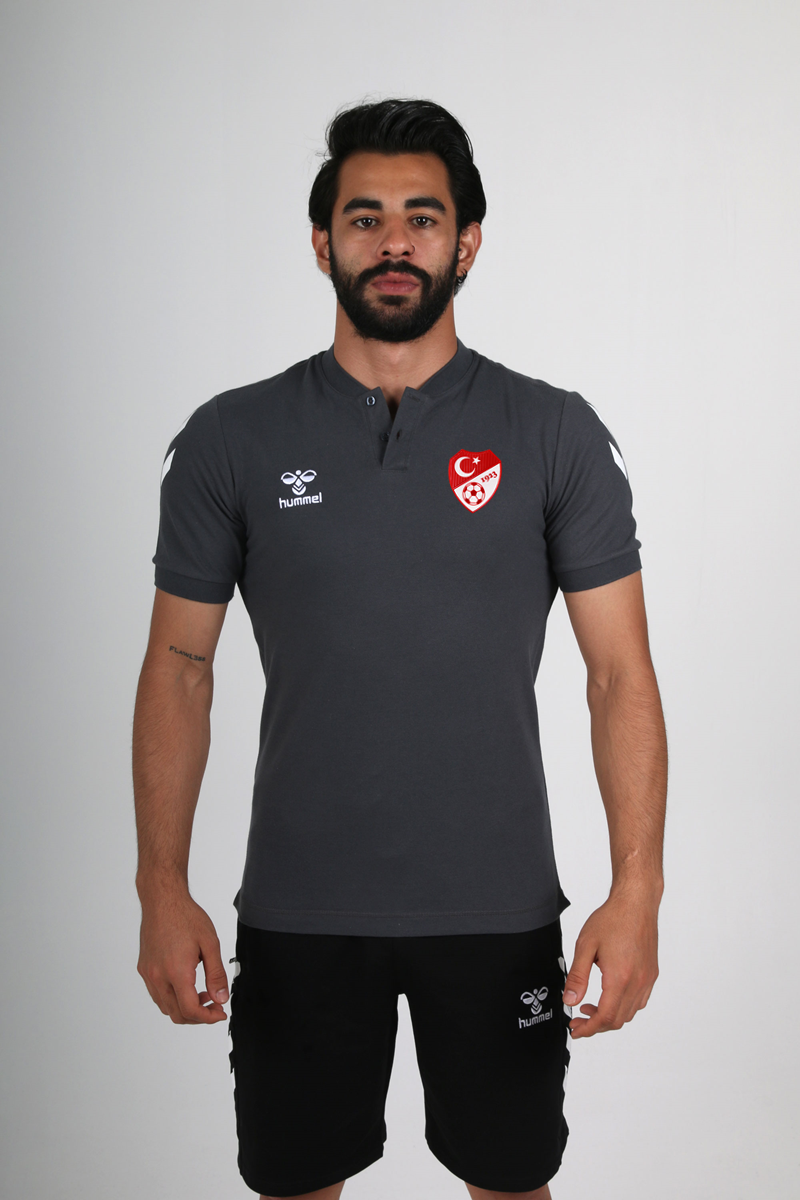 HUMMEL TFF HAKEM Armin Pamuklu Bebe Yaka Tişört Antrasit