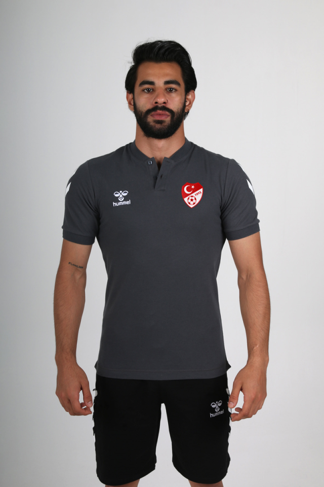 HUMMEL TFF HAKEM Armin Pamuklu Bebe Yaka Tişört Antrasit