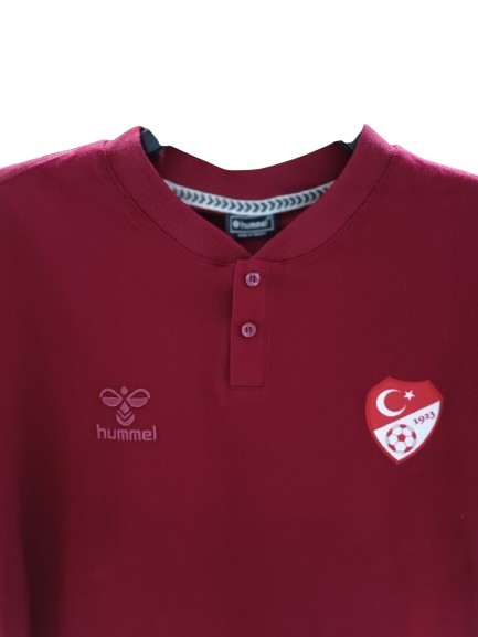 HUMMEL TFF HAKEM Armin Pamuklu Bebe Yaka Tişört Bordo