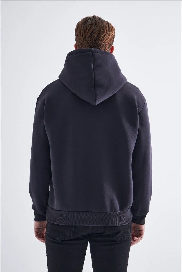 Sweatshirt, Füme Kapüşonlu, İçi Polarlı, Üç İplik TFF