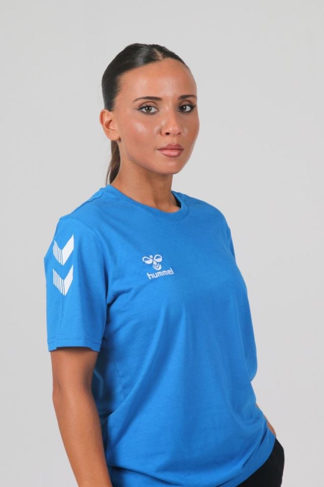 Hummel Armin Pamuklu Antrenman Tişört Saks Mavi
