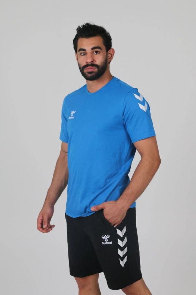 Hummel Armin Pamuklu Antrenman Tişört Saks Mavi