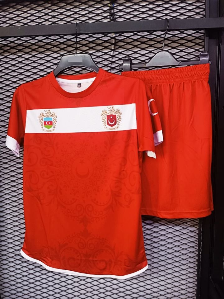 Kurt Motifli Yeni Nesil Türkiye-Azerbaycan Forma Takımı K0169 (Tek Kelime İsim ve Numara Yazılır)