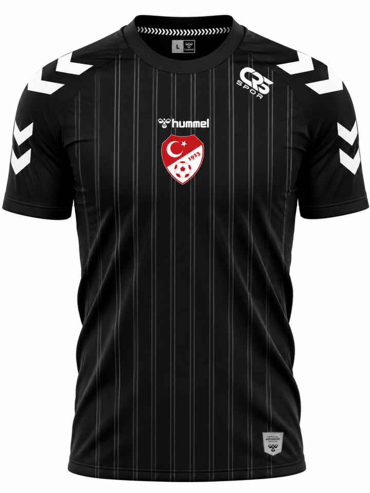 2026-27 HUMMEL TFF HAKEM ANTRENMAN T-SHIRT SİYAH-Çizgili