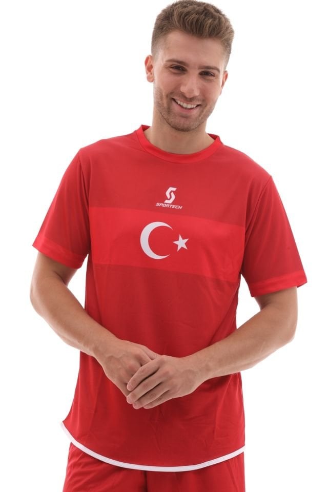 SPORTECH K0141 Türkiye Milli Takım Forması TEK ÜST (TEK KELİME ISİM VE NUMARA YAZILIR)
